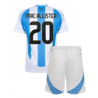 Argentina Alexis Mac Allister #20 Hemmadräkt Barn Copa America 2024 Kortärmad (+ Korta byxor)